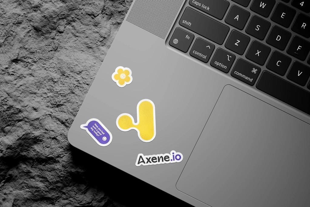 Axene laptop sticker